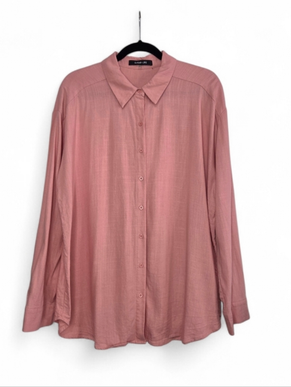 Sugar Lips Dream State Linen Blend Oversized Button Down Shirt